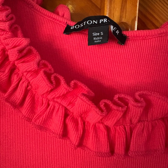 Boston Proper Raspberry Red Ruffle Tank Top - Small - Picture 4 of 4